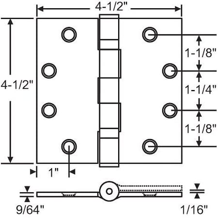 Strybuc Ball Bearing Hinge Square 56-413SCH